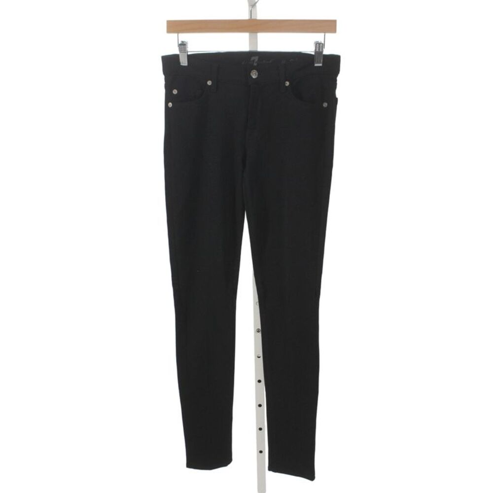 7 For All Mankind Women Skinny Black Jeans Mid-Rise Viscose Size 27